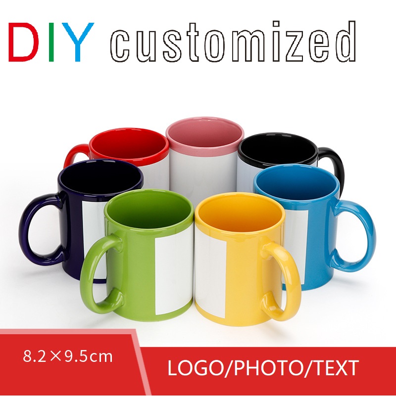 Coffee Tea Logo - Zwarte beker DIY LOGO keramische 350ML