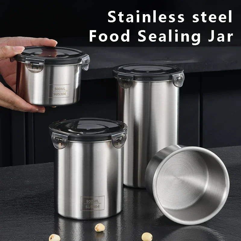 Coffee Tea And Bean Leaf - Roestvrijstalen voedselcontainer Verzegelde tank Voedsel Koffiebonen