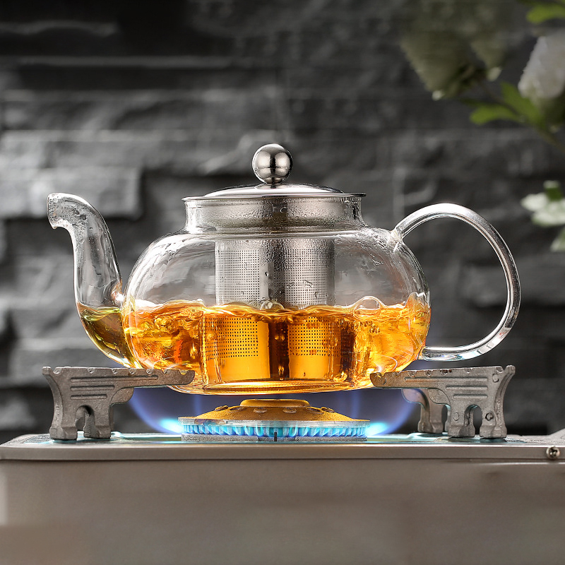 Dispenser Coffee And Tea - 600/800 Ml Hittebestendige Glazen Theepot Bloem