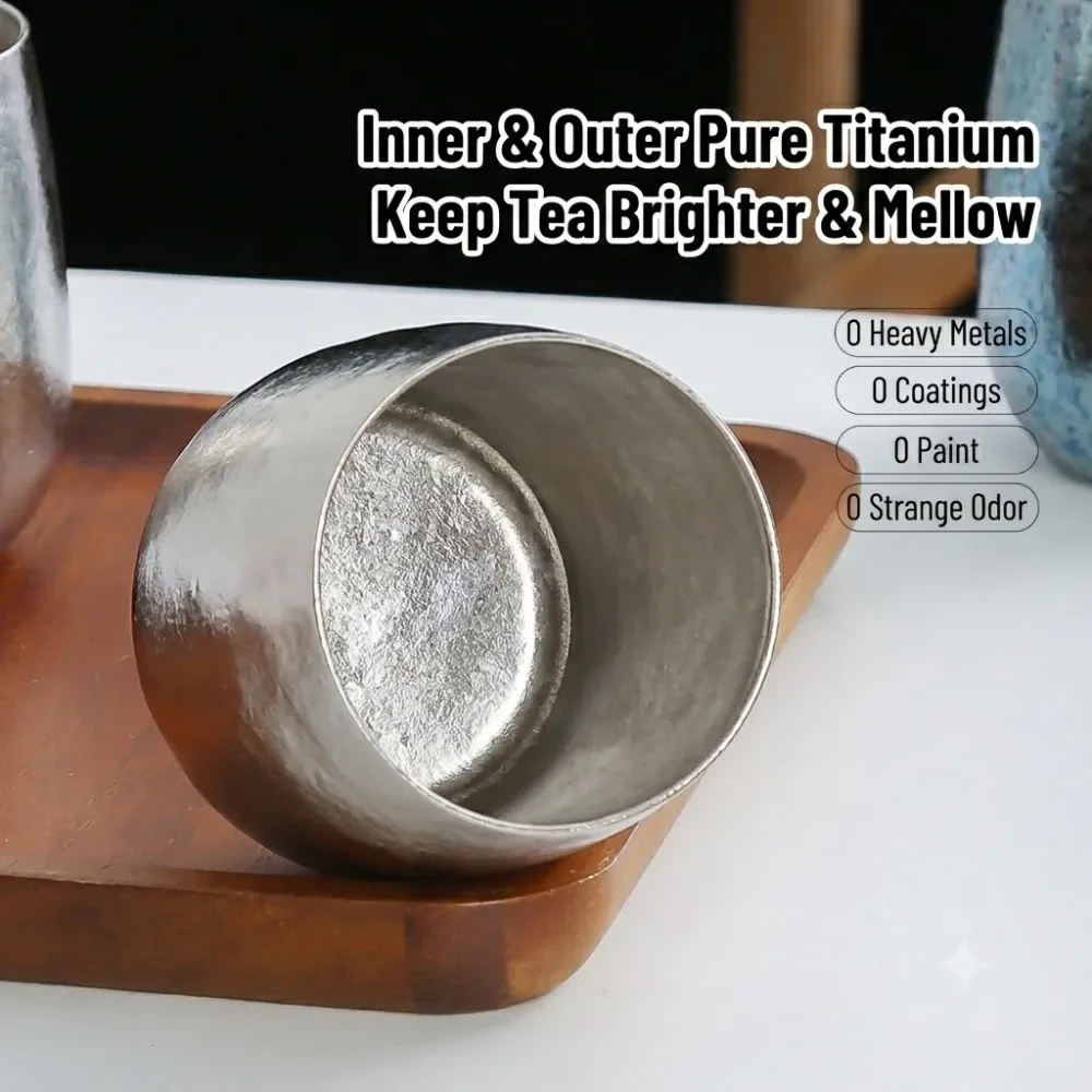Coffee Tea Essentials - Pure titanium dubbelwandige koffiemok, waterbekers voor