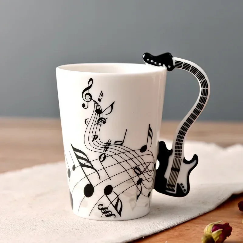 Lemon Tea Coffee - Originele muzieknoot beker keramische gitaar koffiemokken