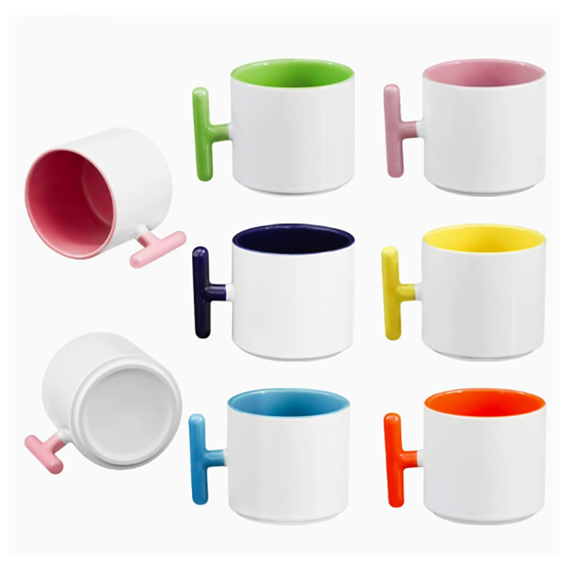 Coffee Tea Logo - 2 STKS Creativiteit T-vormige handvat keramische