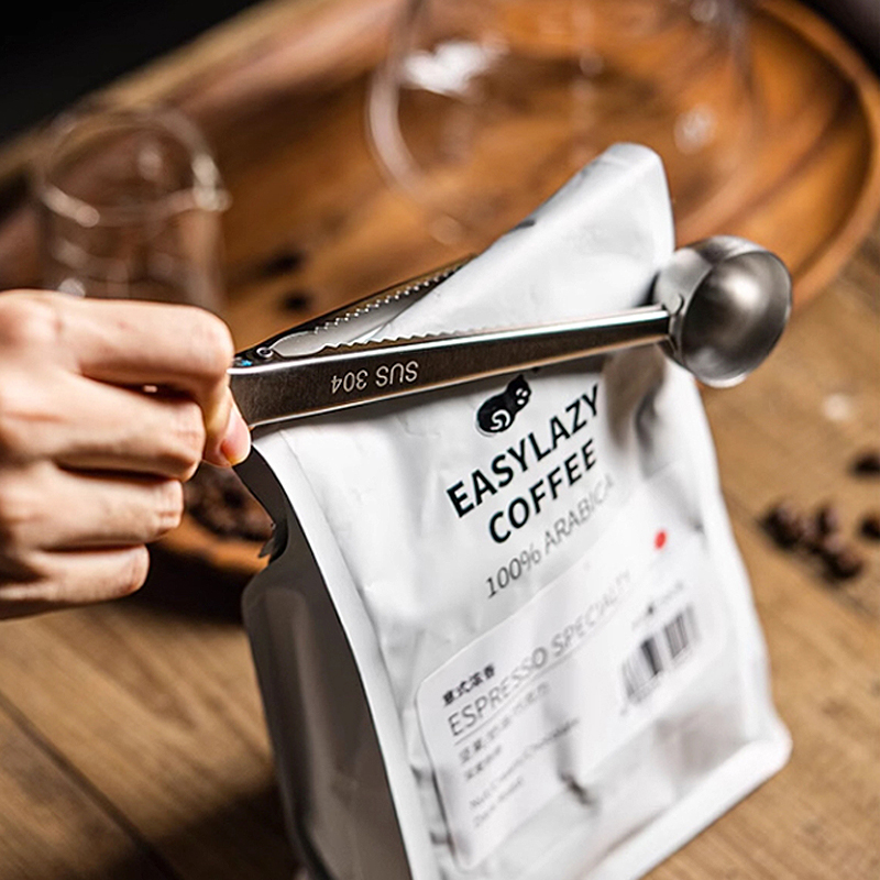 Coffee Tea And Bean Leaf - 2026 Nieuwe roestvrijstalen koffielepel met clip,
