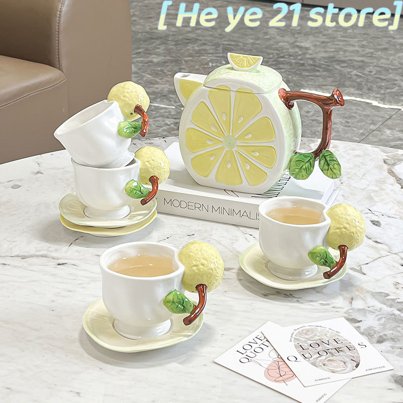 Lemon Tea Coffee - 3D Citroen Koffiekop en Schotel Set