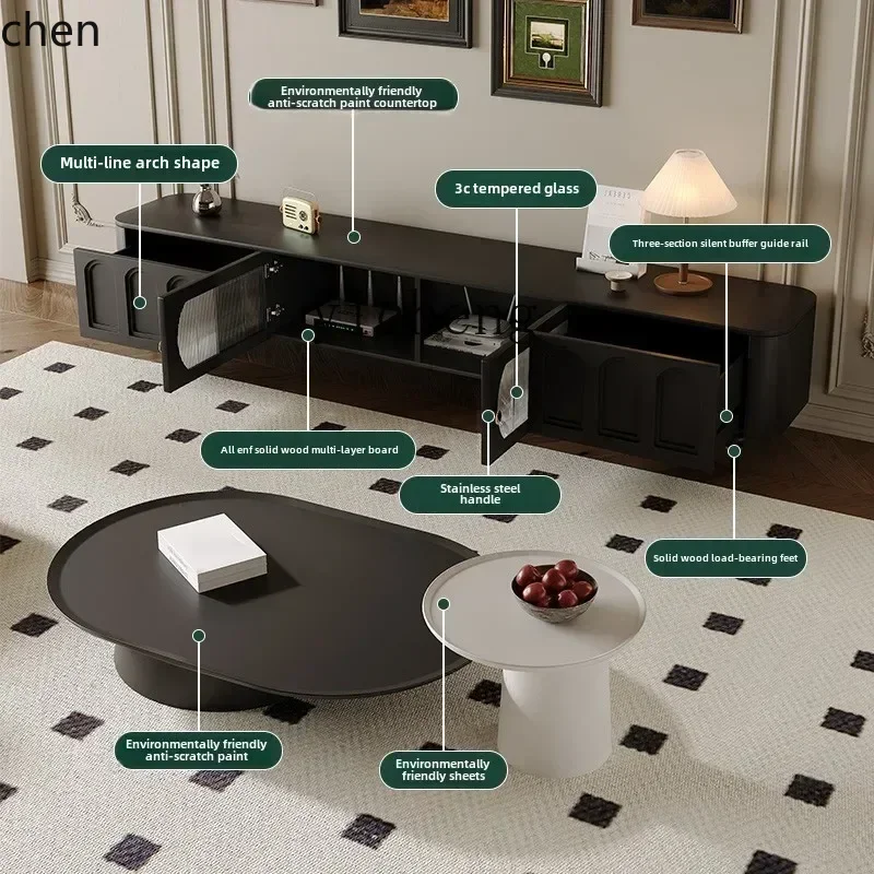 Coffee & Tea Difabis - i5.15 retro tv-kast salontafelcombinatie moderne eenvoudige