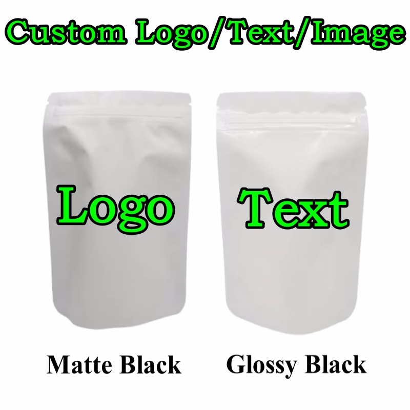 Coffee Tea Logo - 100 STKS Stand-up Matte/Glanzend Wit Aluminiumfolie