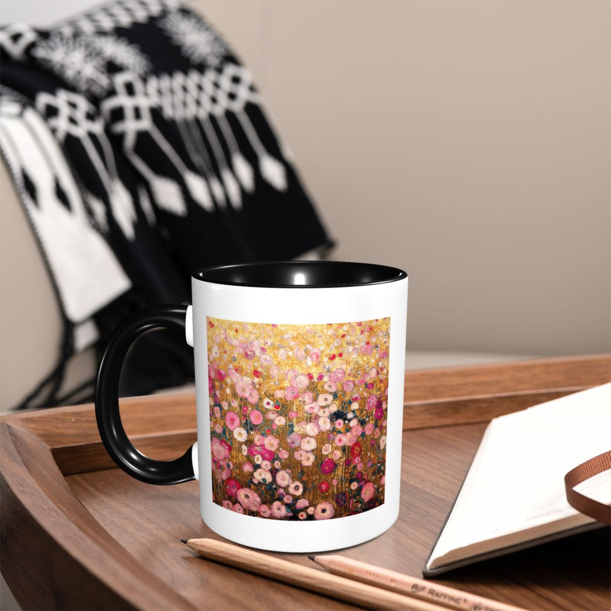 Gustav Klimt Roze Bloementuin  - Coffee Tea Garden recensie en prijs