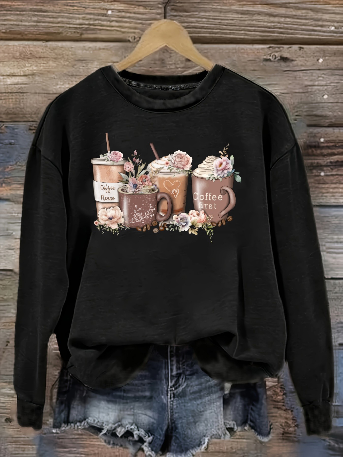 Dames Casual T-shirt met lange - Coffee & Tea Difabis recensie en prijs