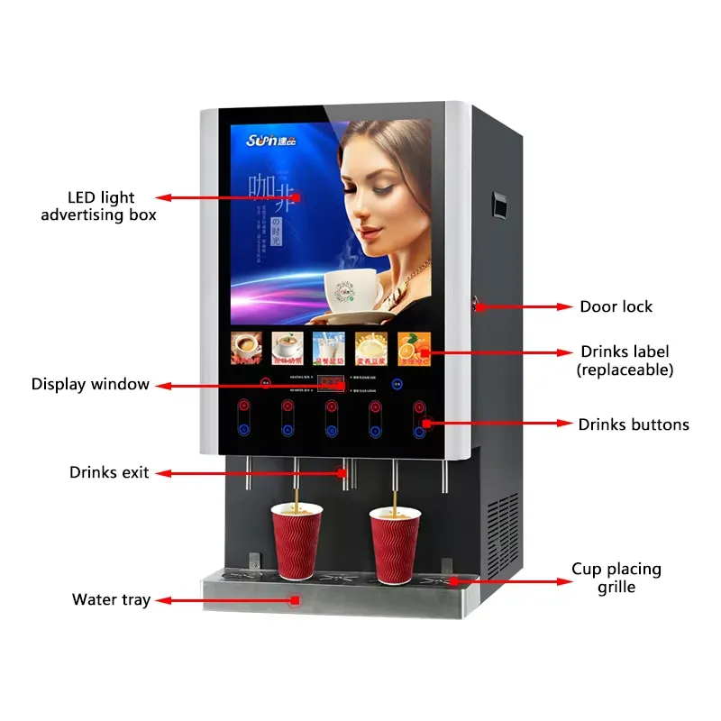 Voor 50SCW-12L Iced Coffee Ven - Coffee Tea Vending Machine For Office recensie en prijs
