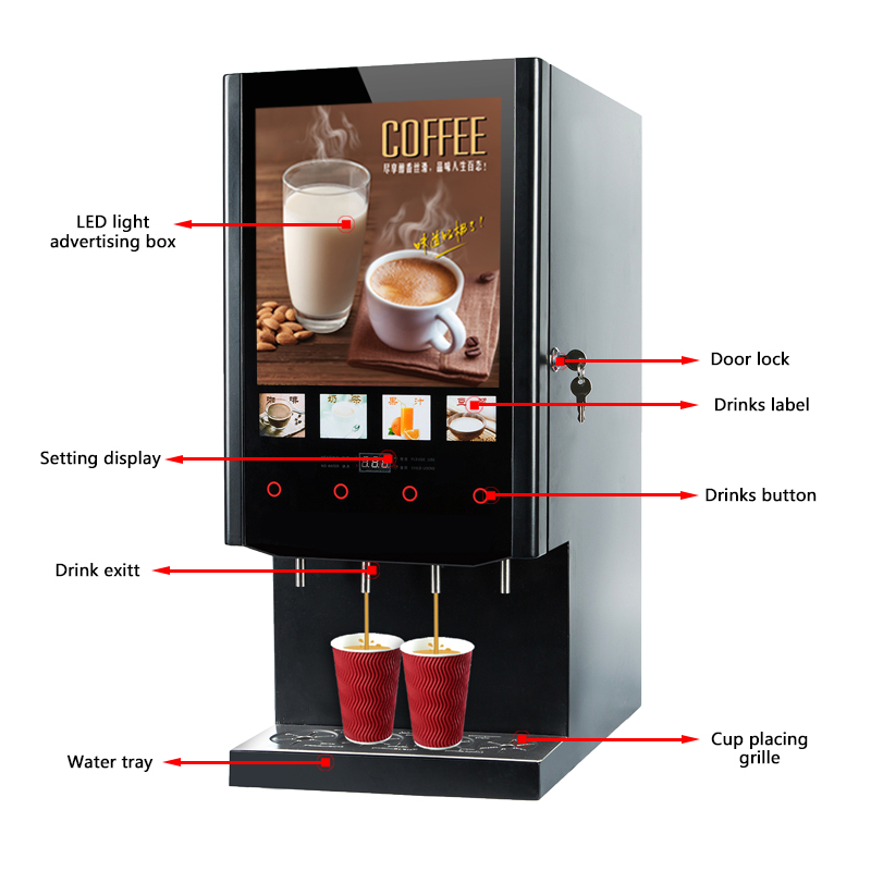 40S 4 smaken Melkthee Automaat - Coffee Tea Vending Machine For Office recensie en prijs